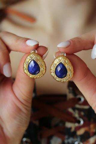 Oorbellen - Saffieren en Zirokonia's