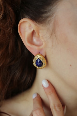 Oorbellen - Saffieren en Zirokonia's