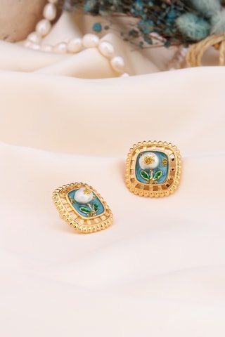 Oorbellen - Goudkleurig en Wit