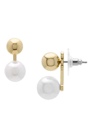 Boucles d'oreilles - Doré et blanc