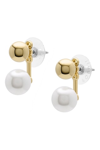 Boucles d'oreilles - Doré et blanc