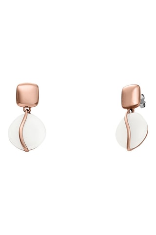 Boucles d'oreilles - Doré rose et blanc