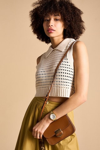 Sac bandoulière en cuir - Marron