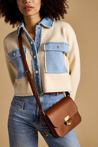 Sac bandoulière en cuir - Camel