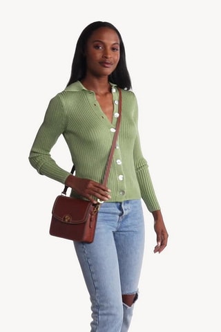 Sac bandoulière en cuir Ainsley - Marron