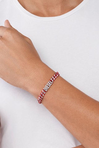 Bracelet - Argenté et rouge