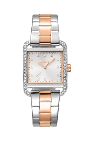 Montre à quartz en acier - Doré rose et argenté