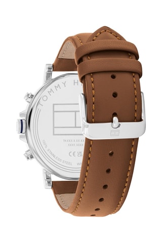 Montre à quartz en cuir - Marron et argenté