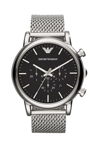 Montre à quartz en acier - Chronographe - Argenté