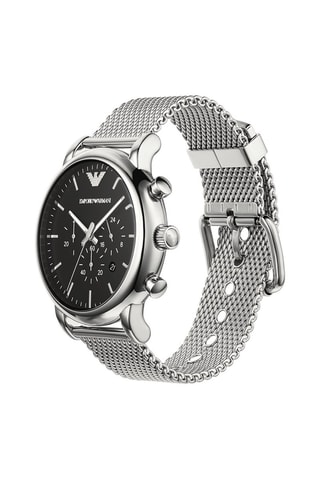 Montre à quartz en acier - Chronographe - Argenté