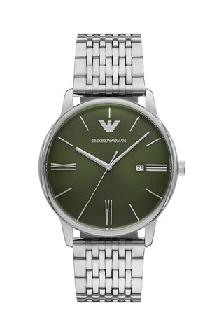 Montre à quartz en acier - Argenté et vert
