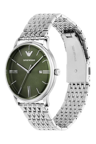Montre à quartz en acier - Argenté et vert