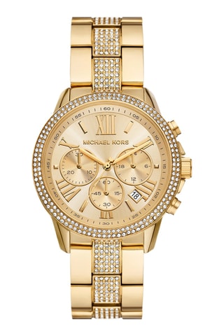 Montre à quartz en acier - Chronographe - Doré