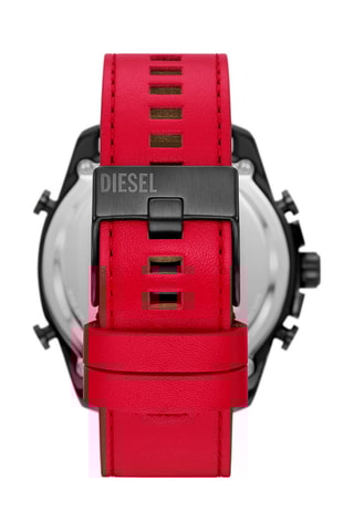 Montre digitale en cuir - Chronographe - Rouge et noir
