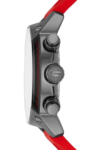 Montre à quartz en silicone - Chronographe - Rouge et anthracite