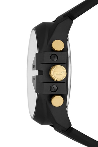 Montre à quartz en nylon et silicone - Noir et doré
