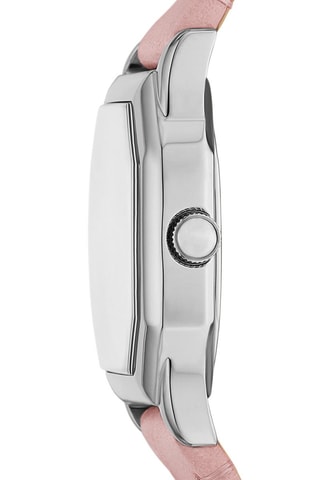 Montre à quartz en cuir - Rose et argenté