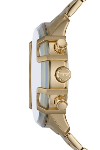 Montre à quartz en acier inoxydable - Chronographe - Doré et rouge