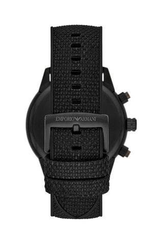 Montre à quartz en textile - Chronographe et tachymètre - Noir