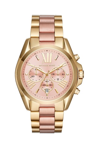 Montre à quartz en acier - Chronographe - Doré et doré rose