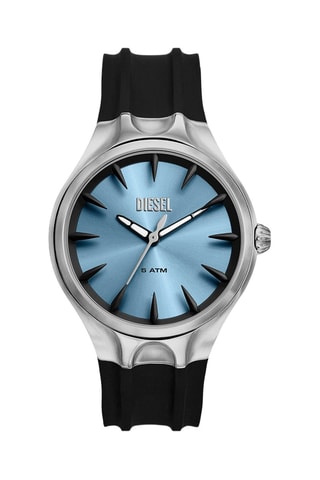 Montre à quartz en silicone - Noir et argenté