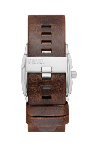 Montre à quartz en cuir - Marron et argenté