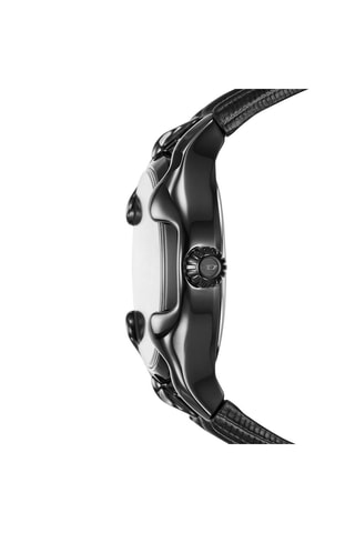 Montre à quartz en cuir - Noir