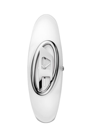 Montre à quartz en nylon et résine - Blanc et argenté