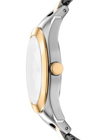 Montre à quartz en acier Logo - Argenté et doré