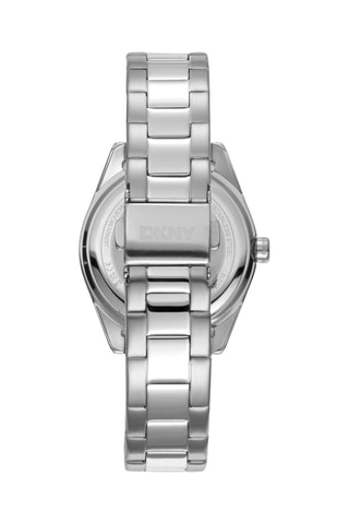 Montre à quartz en acier Logo - Argenté et blanc