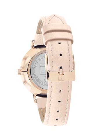 Montre à quartz en cuir - Beige et doré