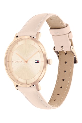 Montre à quartz en cuir - Beige et doré