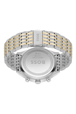 Montre à quartz en acier - Tachymètre - Argenté et doré