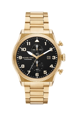 Montre à quartz en acier - Chronographe - Doré