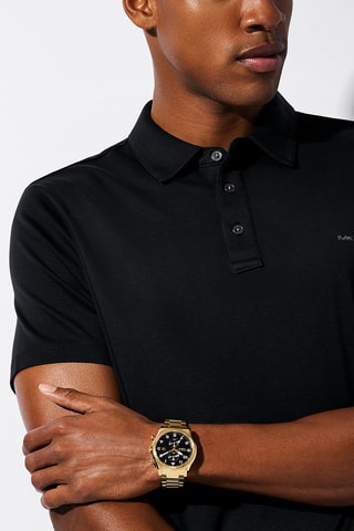 Montre à quartz en acier - Chronographe - Doré