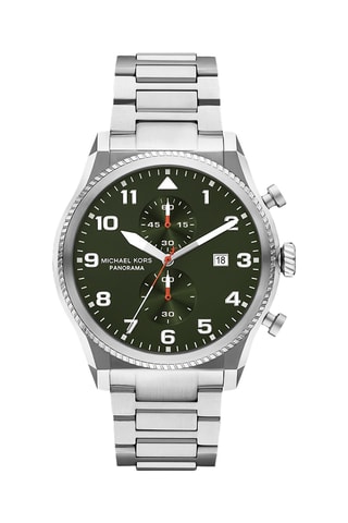 Montre à quartz en acier - Chronographe - Argenté