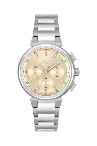 Montre à quartz en acier - Argenté et beige
