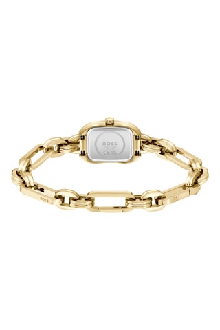 Montre à quartz en acier et plaqué ion or jaune - Doré et blanc