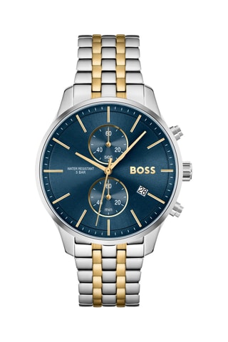 Montre à quartz en acier - Chronographe - Argenté et doré