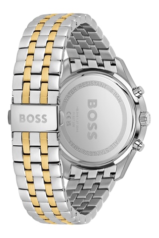 Montre à quartz en acier - Chronographe - Argenté et doré