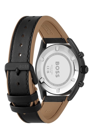 Montre à quartz en silicone - Chronographe et tachymètre - Noir