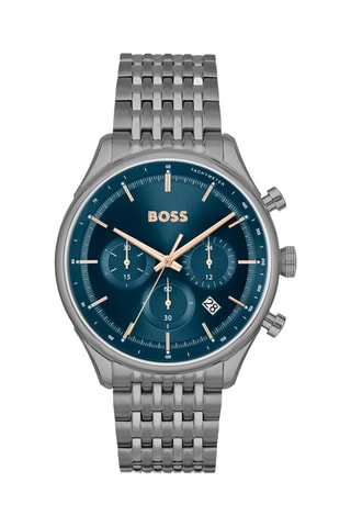 Montre à quartz en acier - Tachymètre et chronographe - Argenté