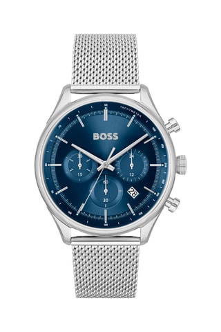 Montre à quartz en acier - Tachymètre et chronographe - Argenté