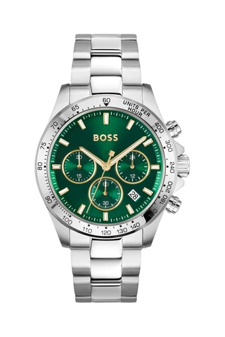 Montre à quartz en acier - Chronographe - Argenté