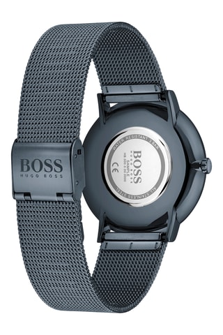 Montre à quartz en acier - Bleu-gris