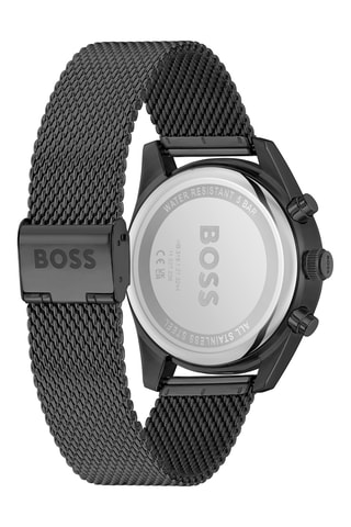 Montre à quartz en acier - Chronographe - Noir