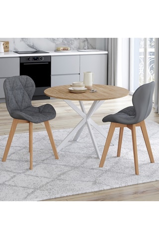 2 chaises en bois et hévéa Gladys - 50 x 48 x 79 cm