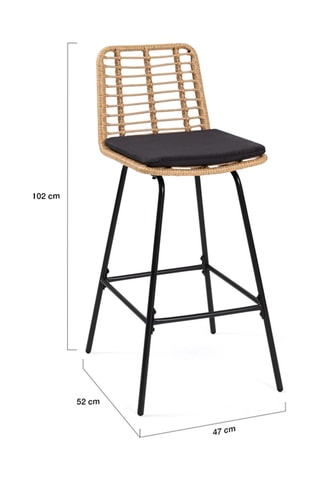 2 tabourets de bar Cuba - 47 x 102 x 52 cm