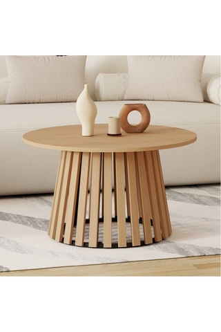 Table basse ronde Camélia pieds lattes