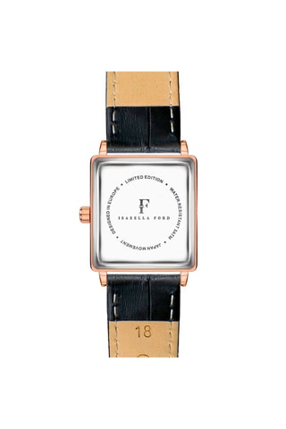 Leren Quartz Horloge met Diamant Patricia